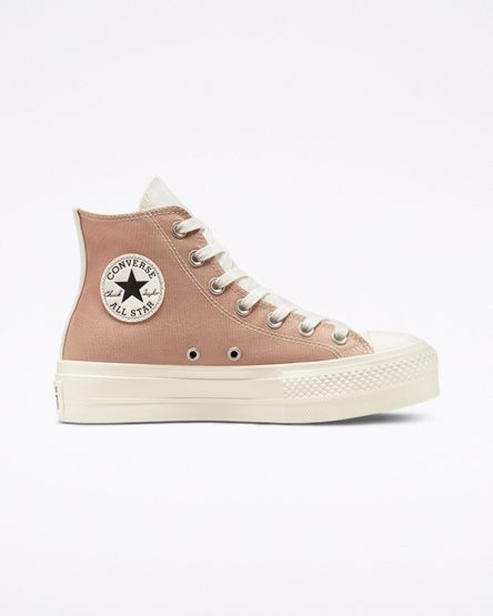 Dámské Boty Na Platformy Converse Chuck Taylor All Star Lift Tri-Panel Vysoké Meruňka Šedé | CZ HWAJ10